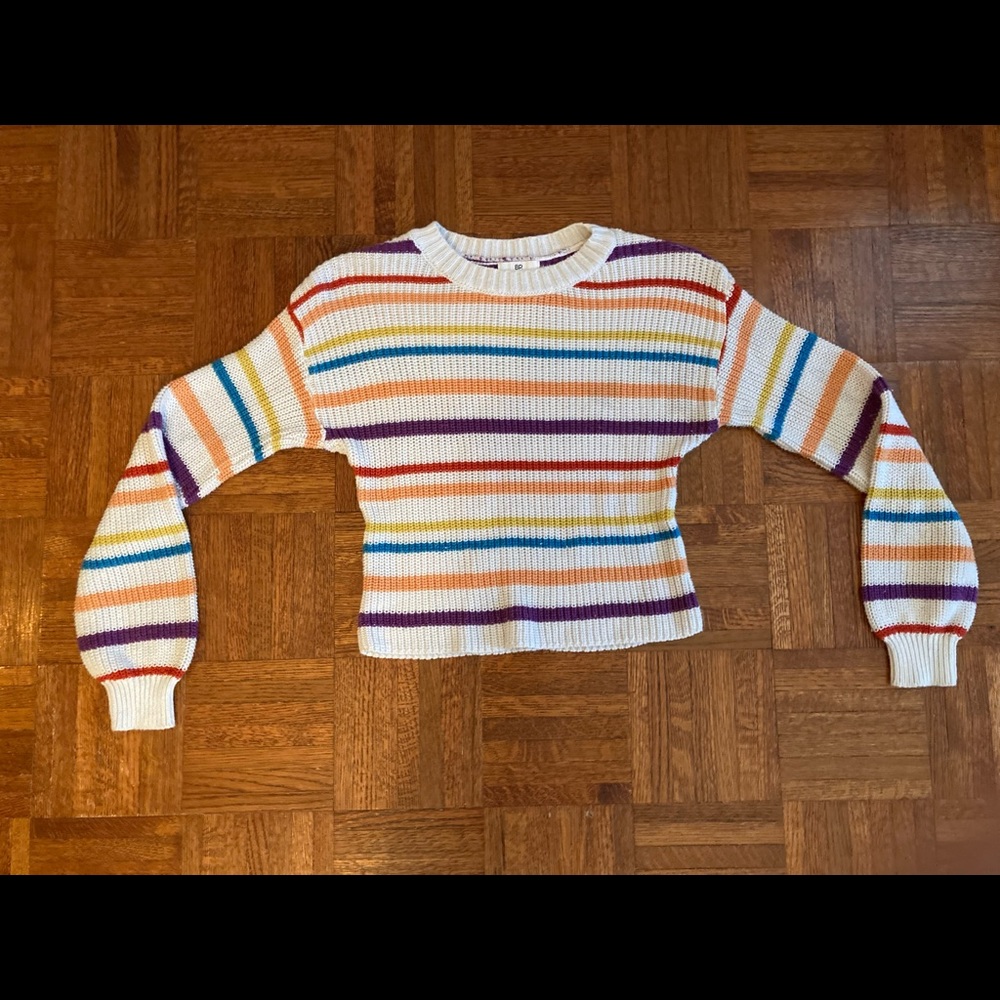 Rainbow Striped Knit Sweater